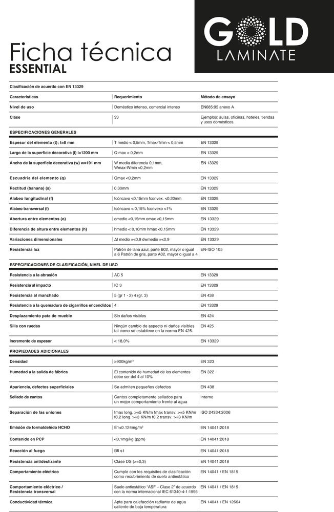 Gold ESSENTIAL V4 INFORMACIÓN